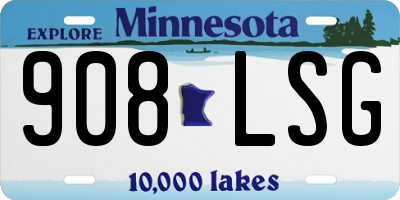 MN license plate 908LSG