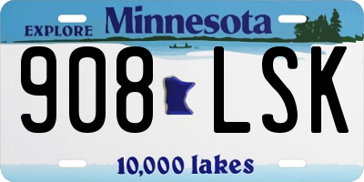 MN license plate 908LSK