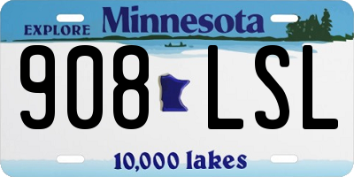 MN license plate 908LSL