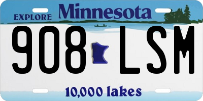 MN license plate 908LSM
