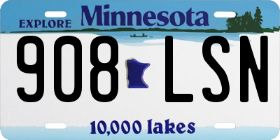 MN license plate 908LSN