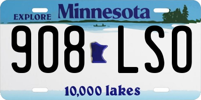 MN license plate 908LSO