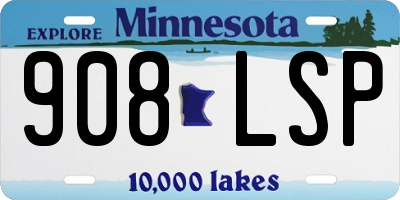 MN license plate 908LSP