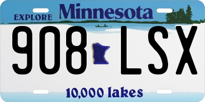 MN license plate 908LSX