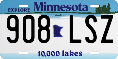 MN license plate 908LSZ
