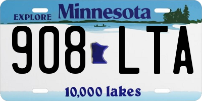 MN license plate 908LTA
