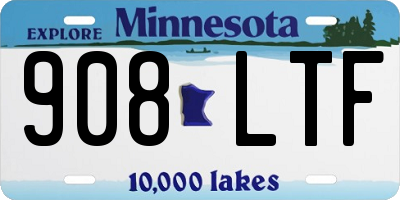 MN license plate 908LTF