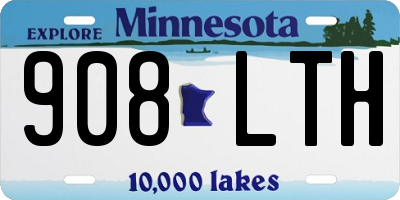 MN license plate 908LTH