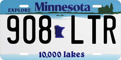 MN license plate 908LTR