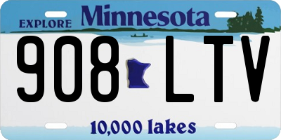 MN license plate 908LTV