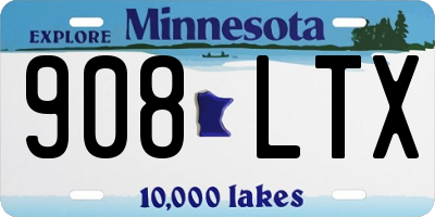 MN license plate 908LTX
