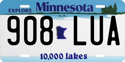 MN license plate 908LUA