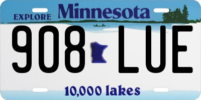 MN license plate 908LUE