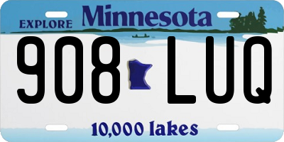 MN license plate 908LUQ