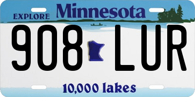 MN license plate 908LUR