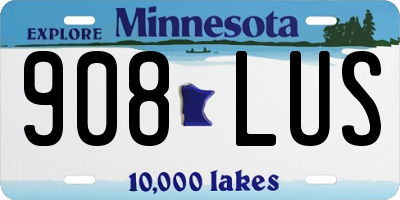 MN license plate 908LUS