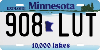 MN license plate 908LUT
