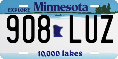 MN license plate 908LUZ