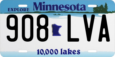 MN license plate 908LVA