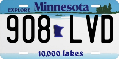 MN license plate 908LVD