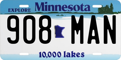 MN license plate 908MAN