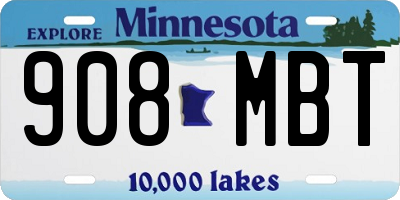 MN license plate 908MBT