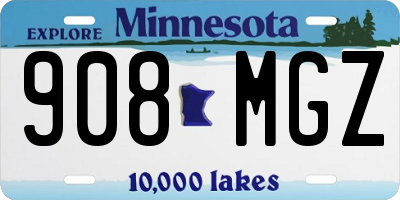MN license plate 908MGZ