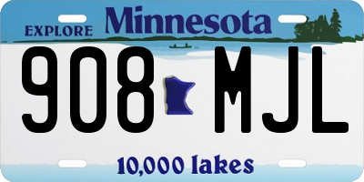 MN license plate 908MJL