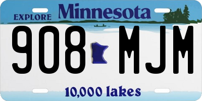 MN license plate 908MJM