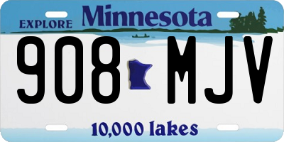 MN license plate 908MJV