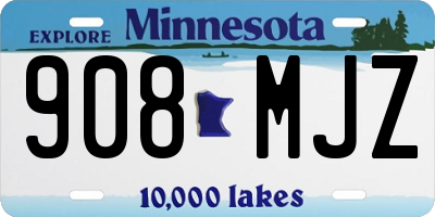 MN license plate 908MJZ