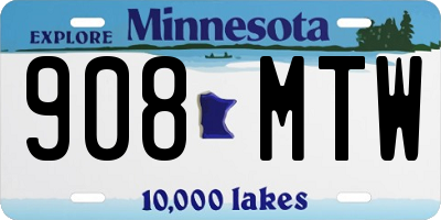 MN license plate 908MTW