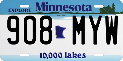 MN license plate 908MYW