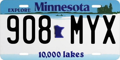 MN license plate 908MYX