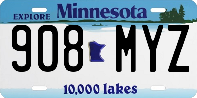 MN license plate 908MYZ
