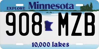 MN license plate 908MZB