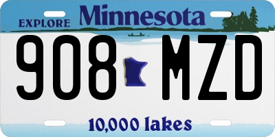 MN license plate 908MZD