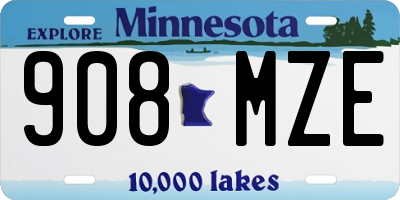 MN license plate 908MZE