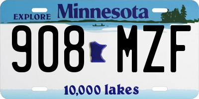 MN license plate 908MZF