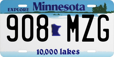 MN license plate 908MZG
