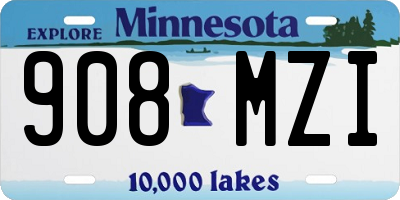 MN license plate 908MZI