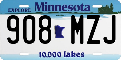 MN license plate 908MZJ