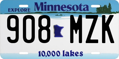MN license plate 908MZK