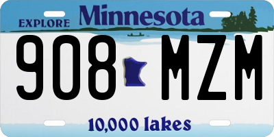 MN license plate 908MZM