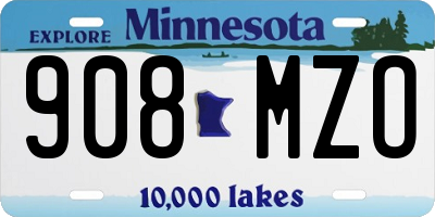 MN license plate 908MZO