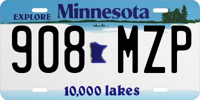 MN license plate 908MZP