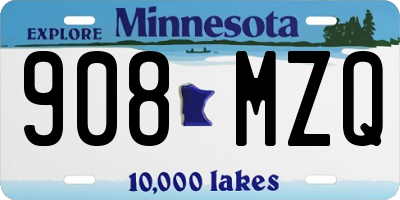 MN license plate 908MZQ