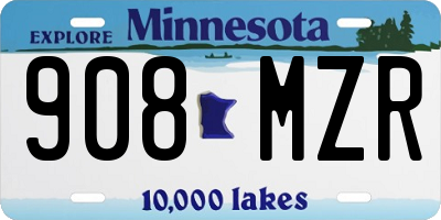 MN license plate 908MZR