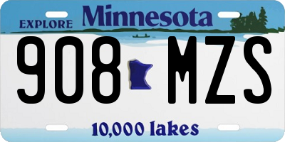 MN license plate 908MZS
