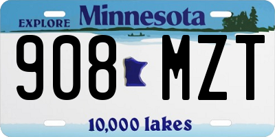 MN license plate 908MZT
